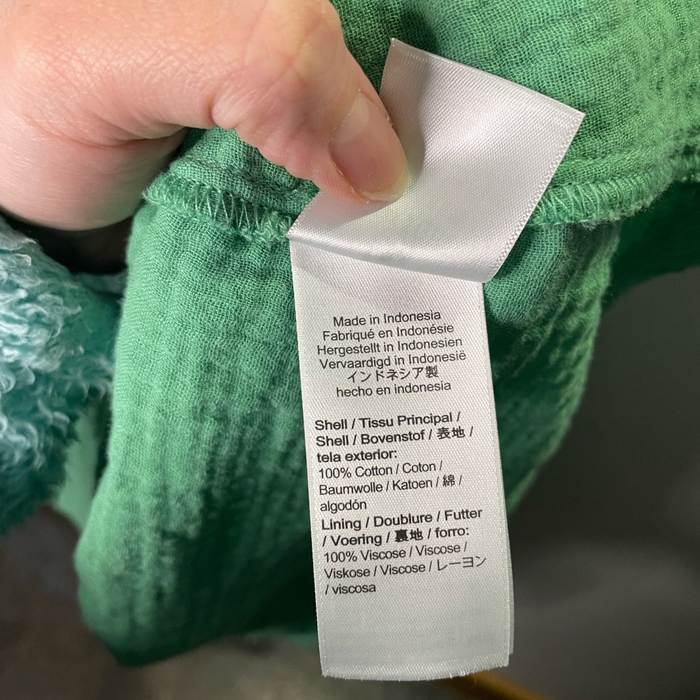 NWT J. Crew Green Squareneck Soft Gauze Dress Smocked Back Spring Summer - Picture 8 of 11